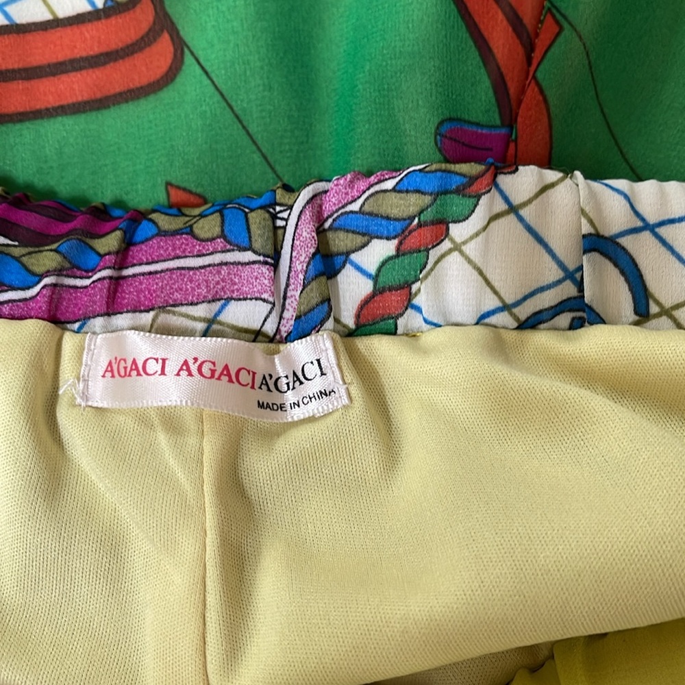 Zara Multicolor Geometric Designer Pattern Pants … - image 5